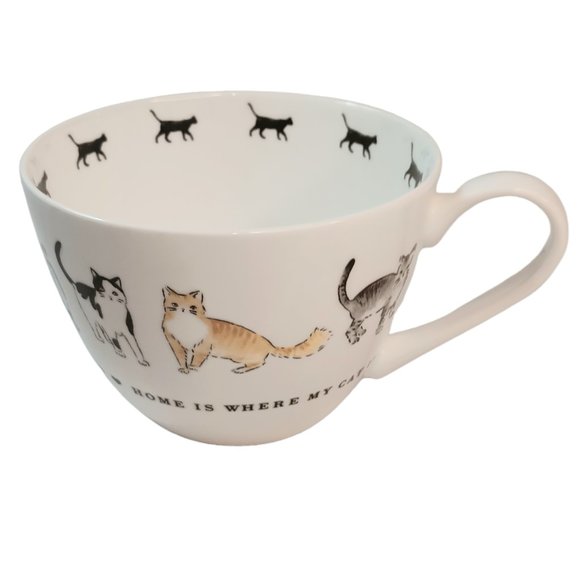 Cat Mug  "HOME IS WHERE MY CAT IS" Portobello 16 Ounces - Picture 3 of 12
